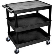 TC211 32 x 24  Three Shelf Heavy duty Utility Cart (Black)