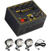 V400D Basic 3 Head Kit    Includes: 400 Watt Second Power Pack, 2140C, 2100C, 2110C Flash Heads, Sync Cord   No Umbrellas, Stands or Case