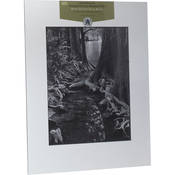 Mat   Fits Gallery and Presentation Frames, 16x20  with 11x14  Opening, White with Black Bevel   Center Format