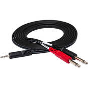Stereo Mini (3.5mm) Male to 2 Mono 1 4  Male Insert Y Cable   10