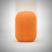 Tan cylindrical foam windscreen, Windtech 500 series with 1.2 inch inside diameter.