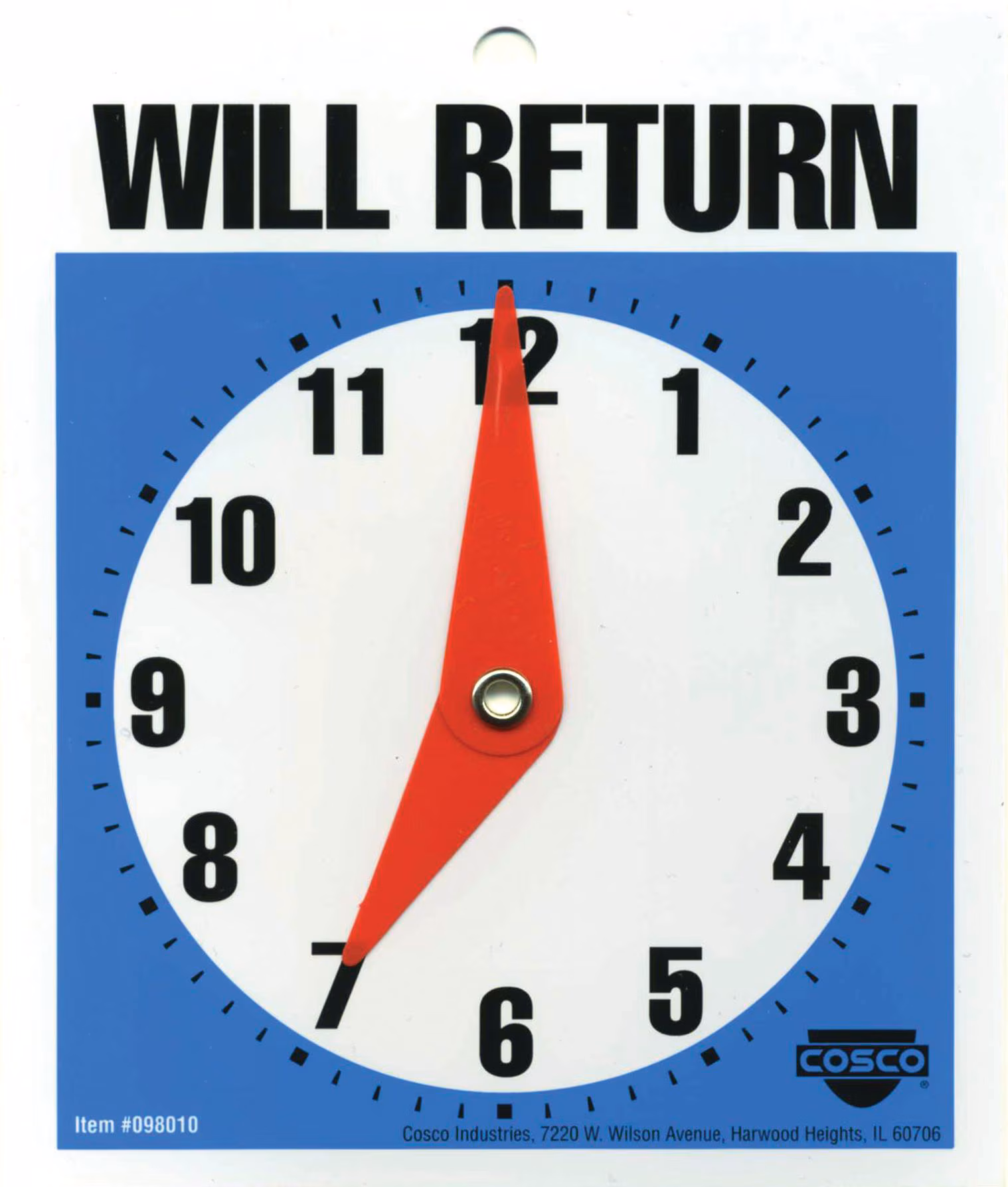 WLRTCLOCK 5 1/4 X 6 RWB SIGN