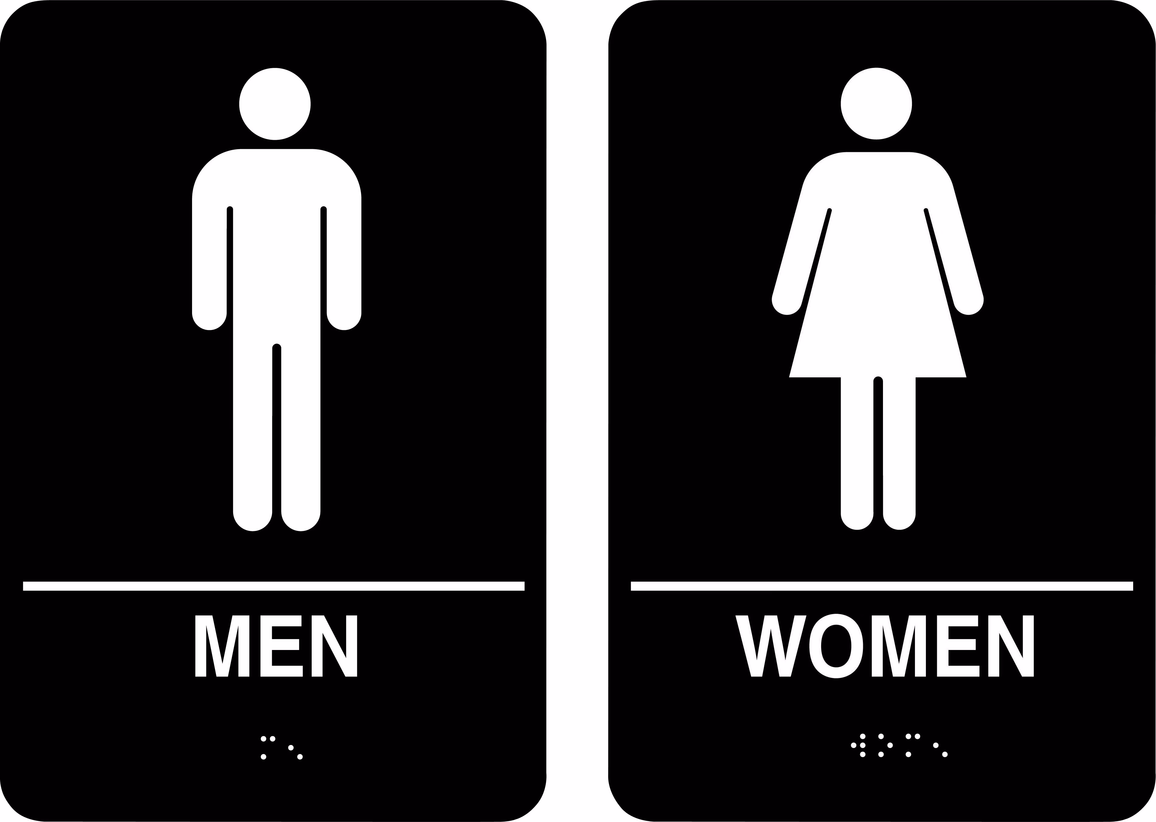 6X9 MENS/WOMENS ROOM SIGNS 1EA