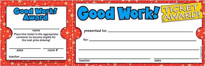 AWARD GOOD JOB 100PK COL