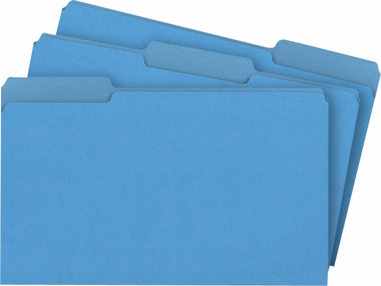 BLUE LEGAL SIZE FOLDERS 100 CT