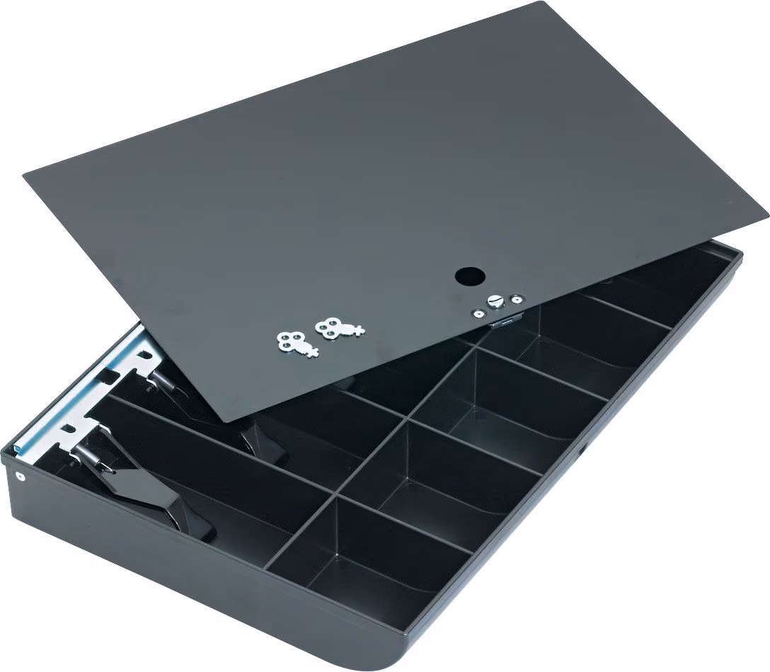 TRAY CASH LRG W/FLT CR BK