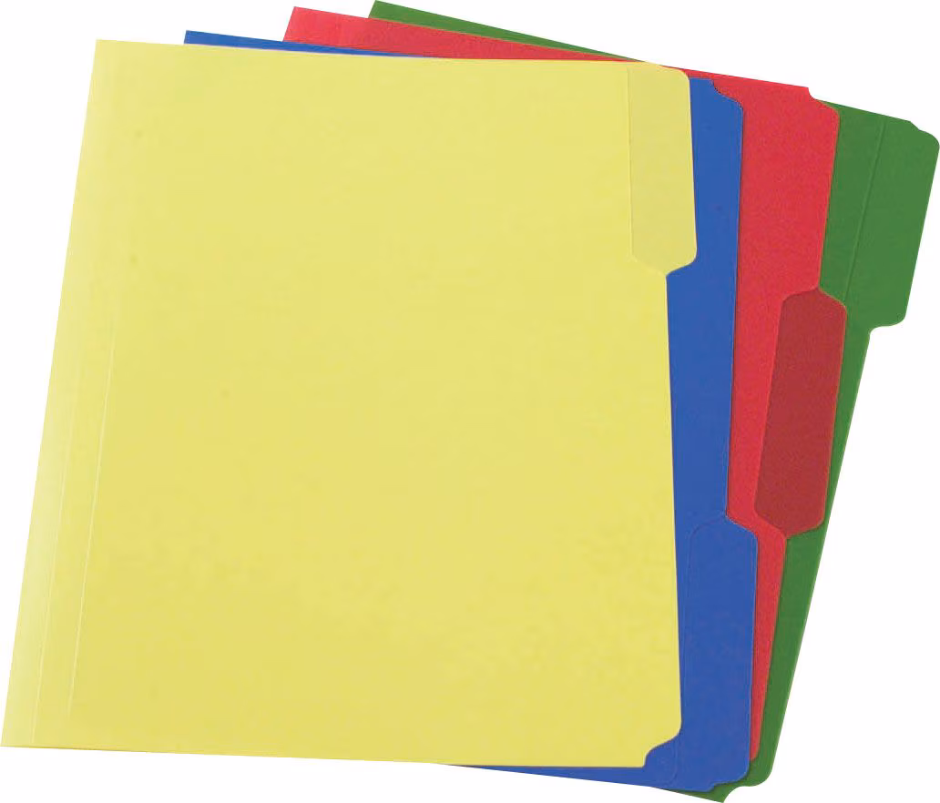3TAB FLDR POLY LTR ASST 24