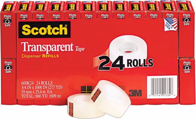 TRANSPARENT TAPE 3/4INX1000IN
