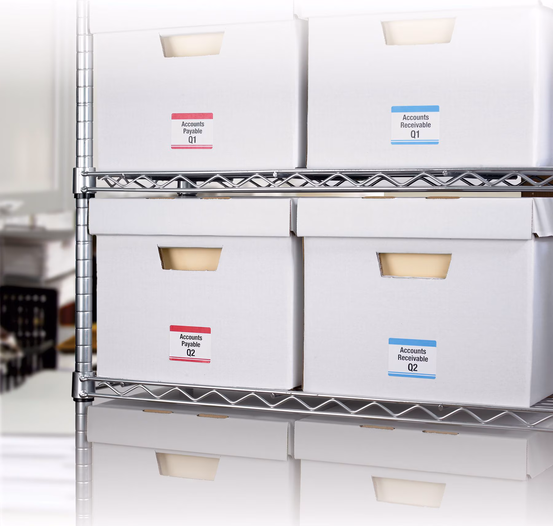 WHITE PERMAMENT STORAGE LABELS