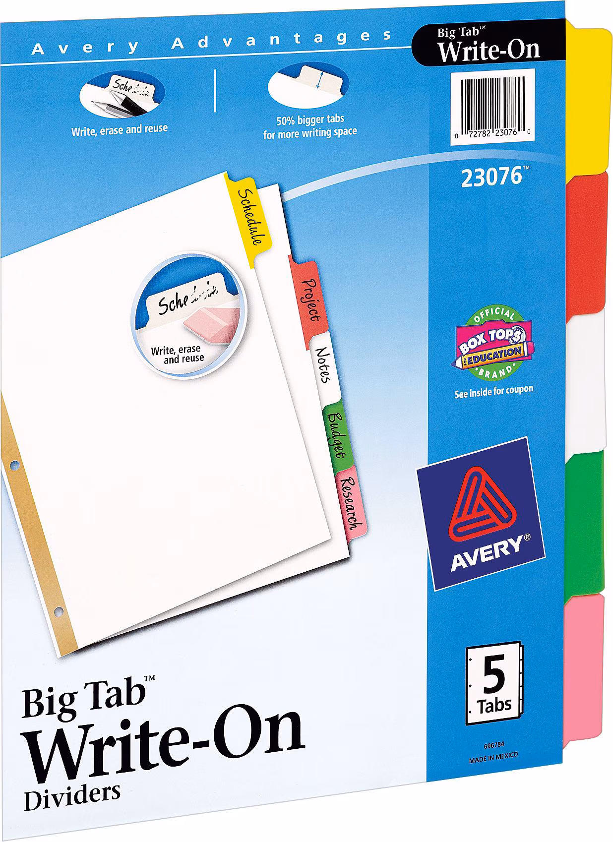 WRITE ON 5 TAB INDEX COLOR