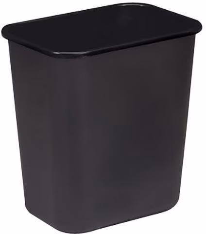WASTEBASKET RECT 28 QT BK