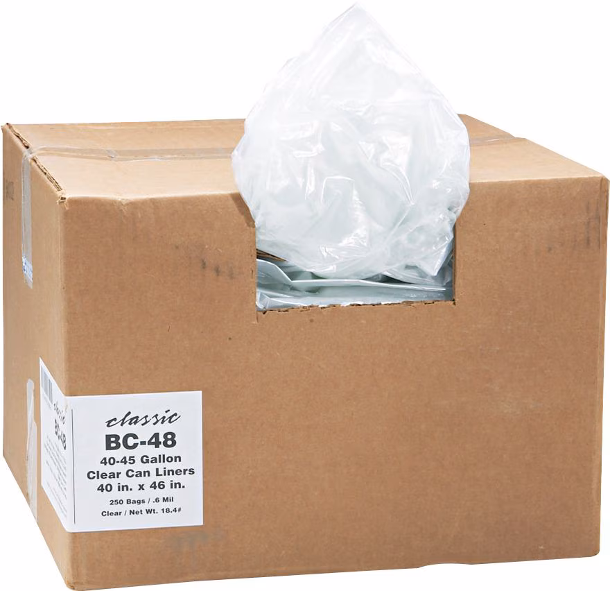 BAG 40-45GL TRSH BG CLR