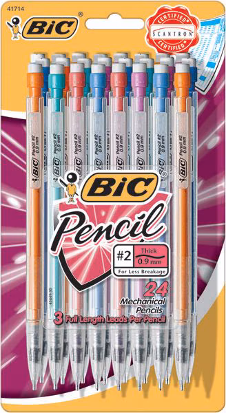 BIC MECH PENCILS 0.9MM 24PK