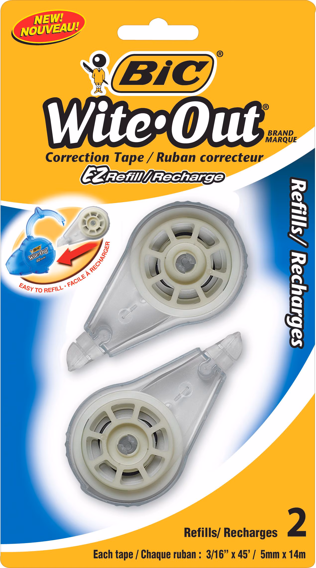 WITE-OUT EZ REFILLS TAPE 2/PK