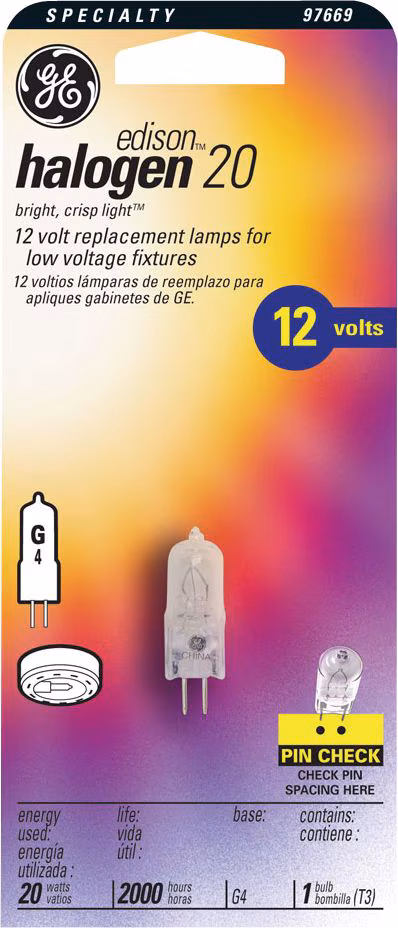 20 WATT 12 VOLT HALOGEN BULB