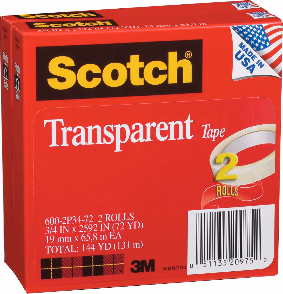 TRANS TAPE 3/4X2592 2 PK