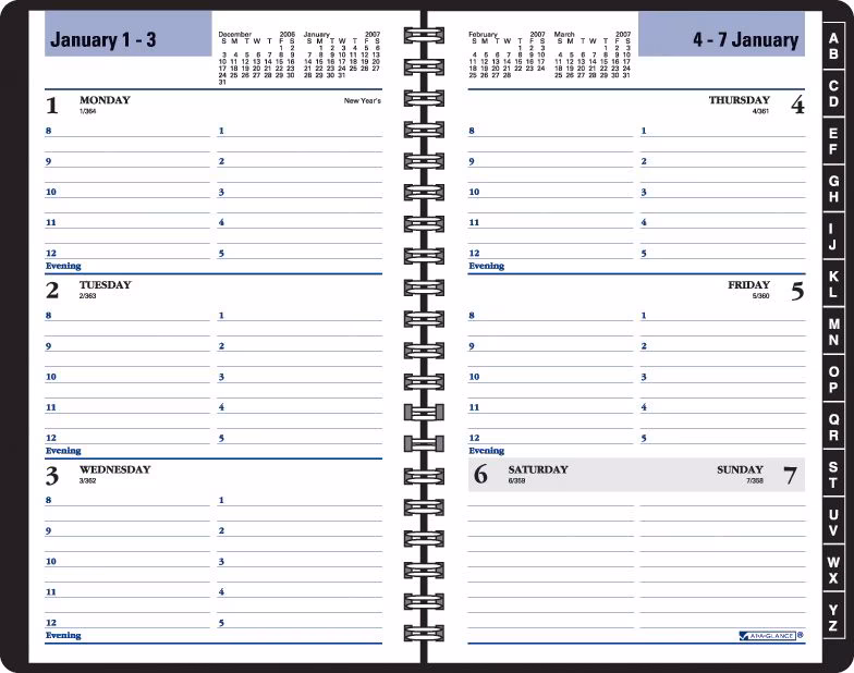 12 WEEKLY DAYMNDR APPT BK 5X8