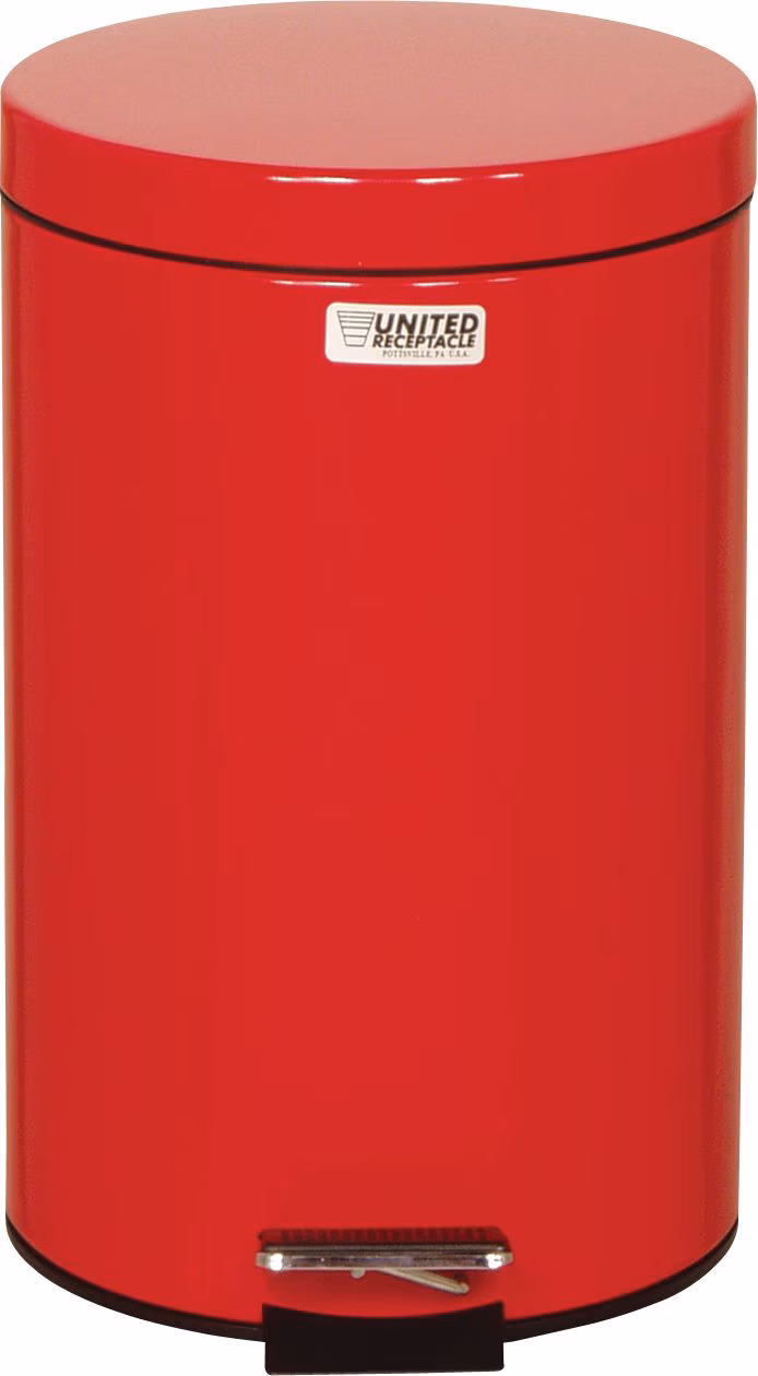 WASTEBASKET STEEL STEP RD