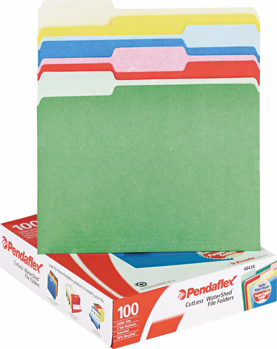 3TAB CUTLESS FLDR LTR ASST 100
