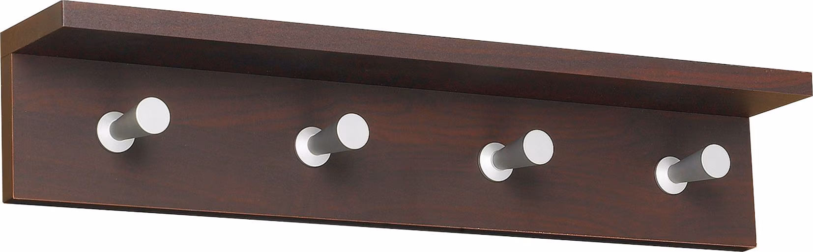 WOOD WALL RACK 4 HOOK MAHOGA
