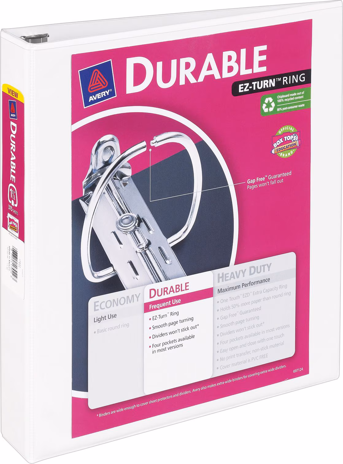 BINDER DURABLE VIEW 1.5IN WHT