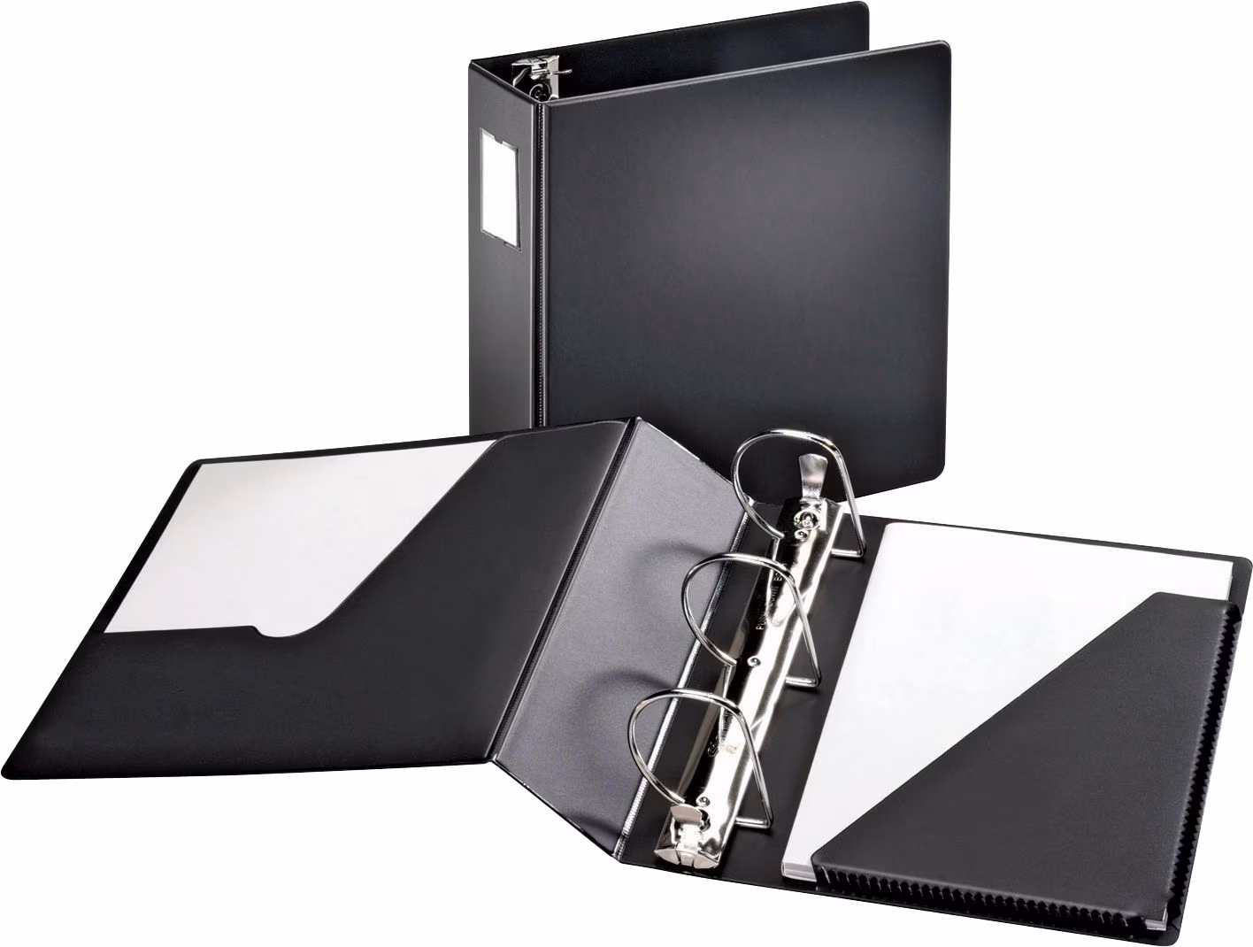 BINDER D 4IN W/LABEL HOLDR BLK