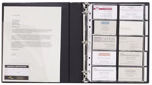 BINDER BUSNCRD 3RNG LTR BK
