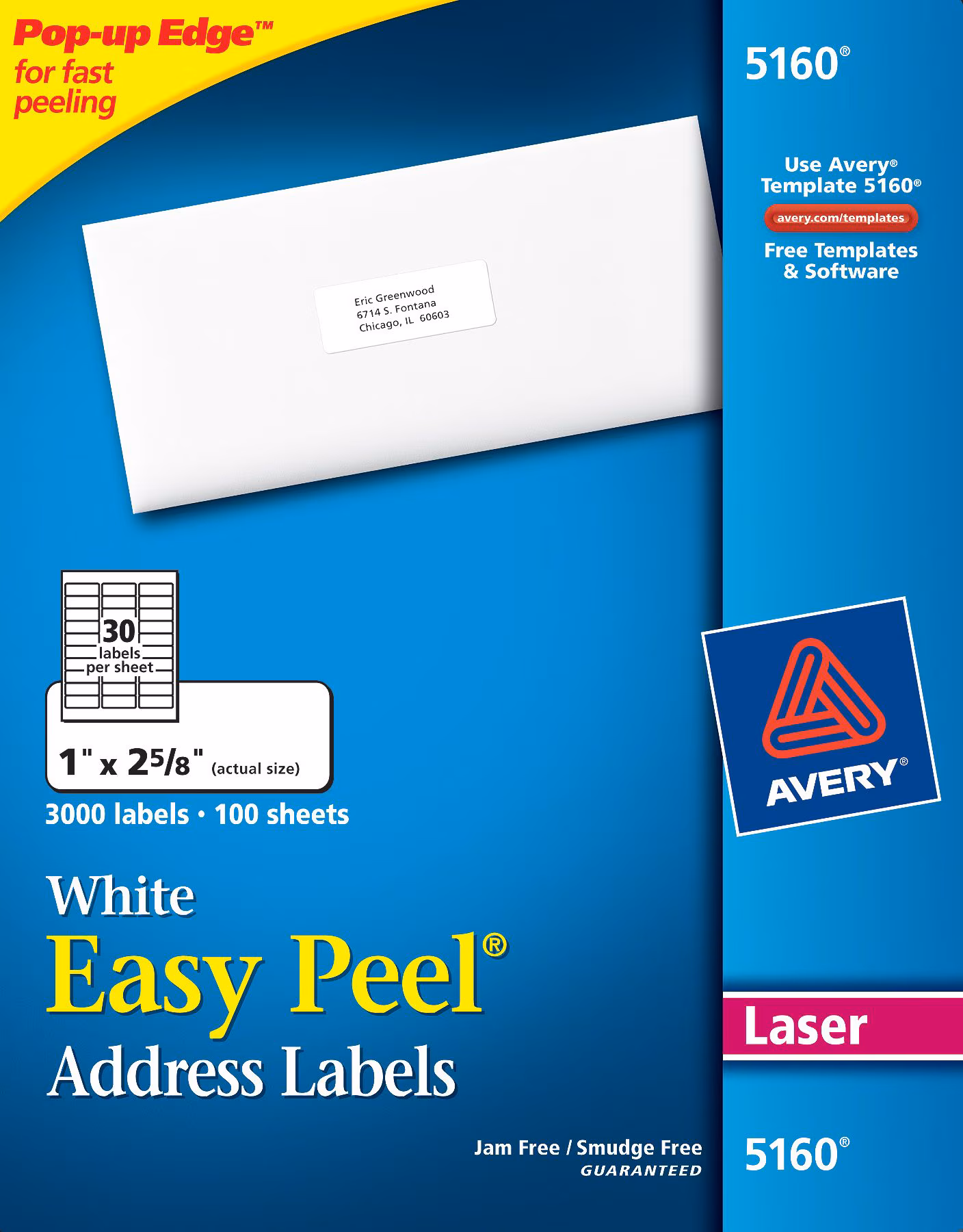 AVY 1X2 5/8 LSR LBL 100SH