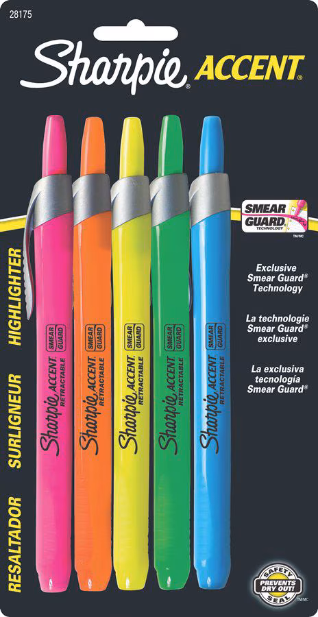 ACCENT RT ASSORTED 5PK