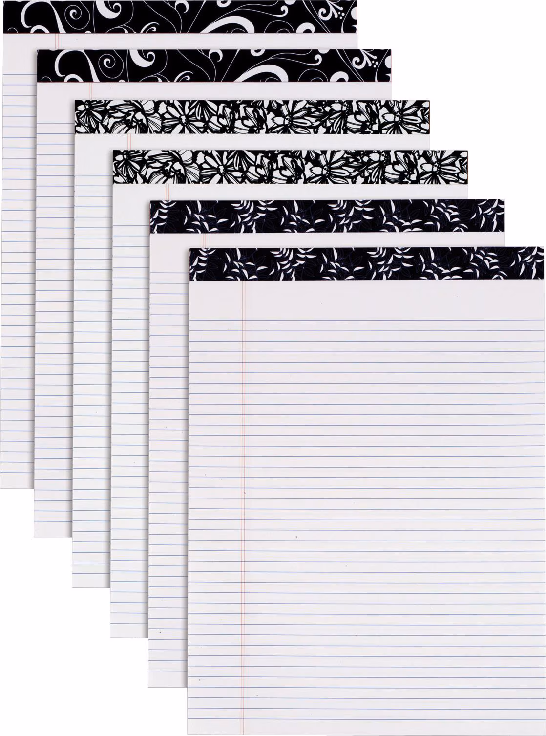 B&W FASHION WRITING PADS 6PK