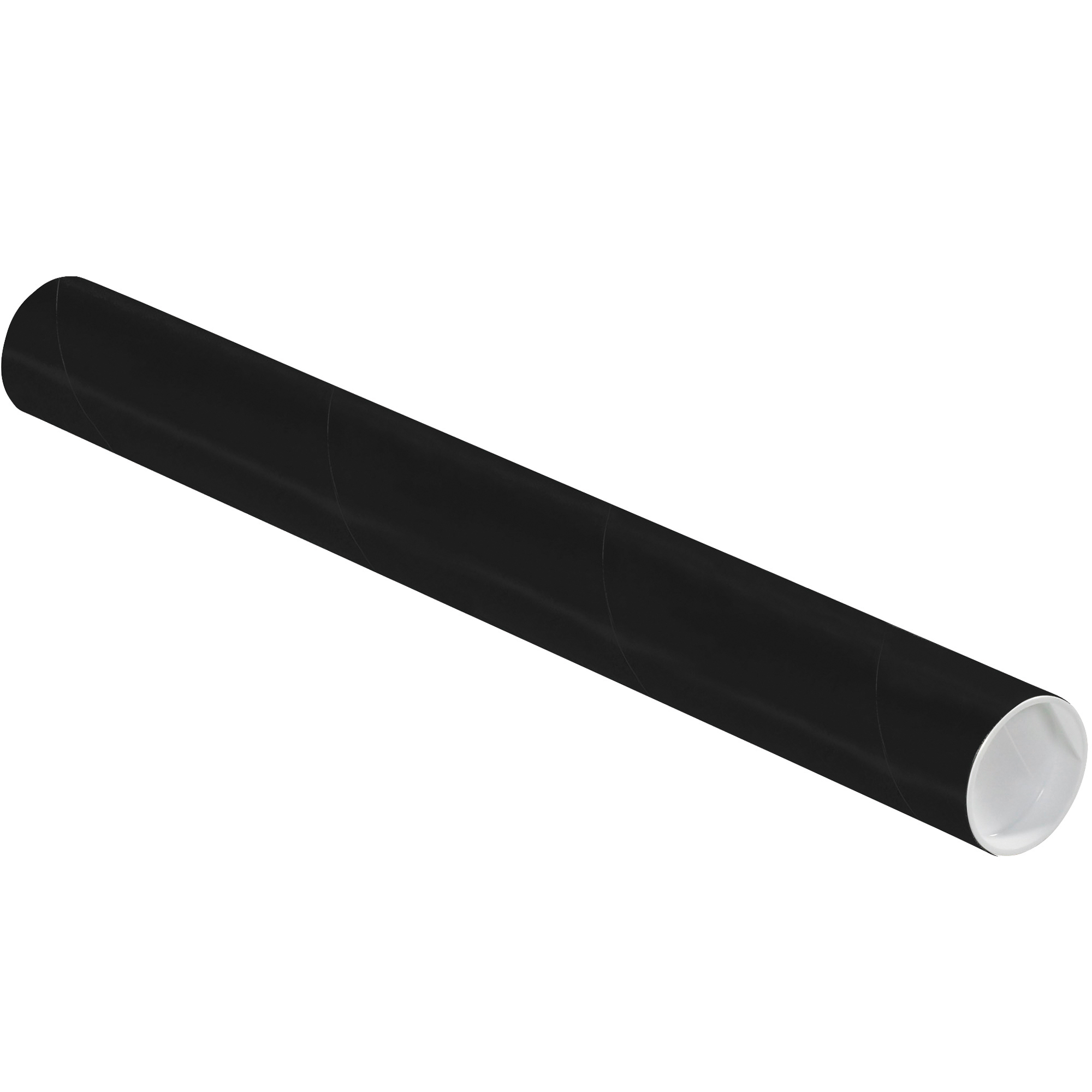 Mailing Tubes with Caps, 2" x 18", Black, 50/Case