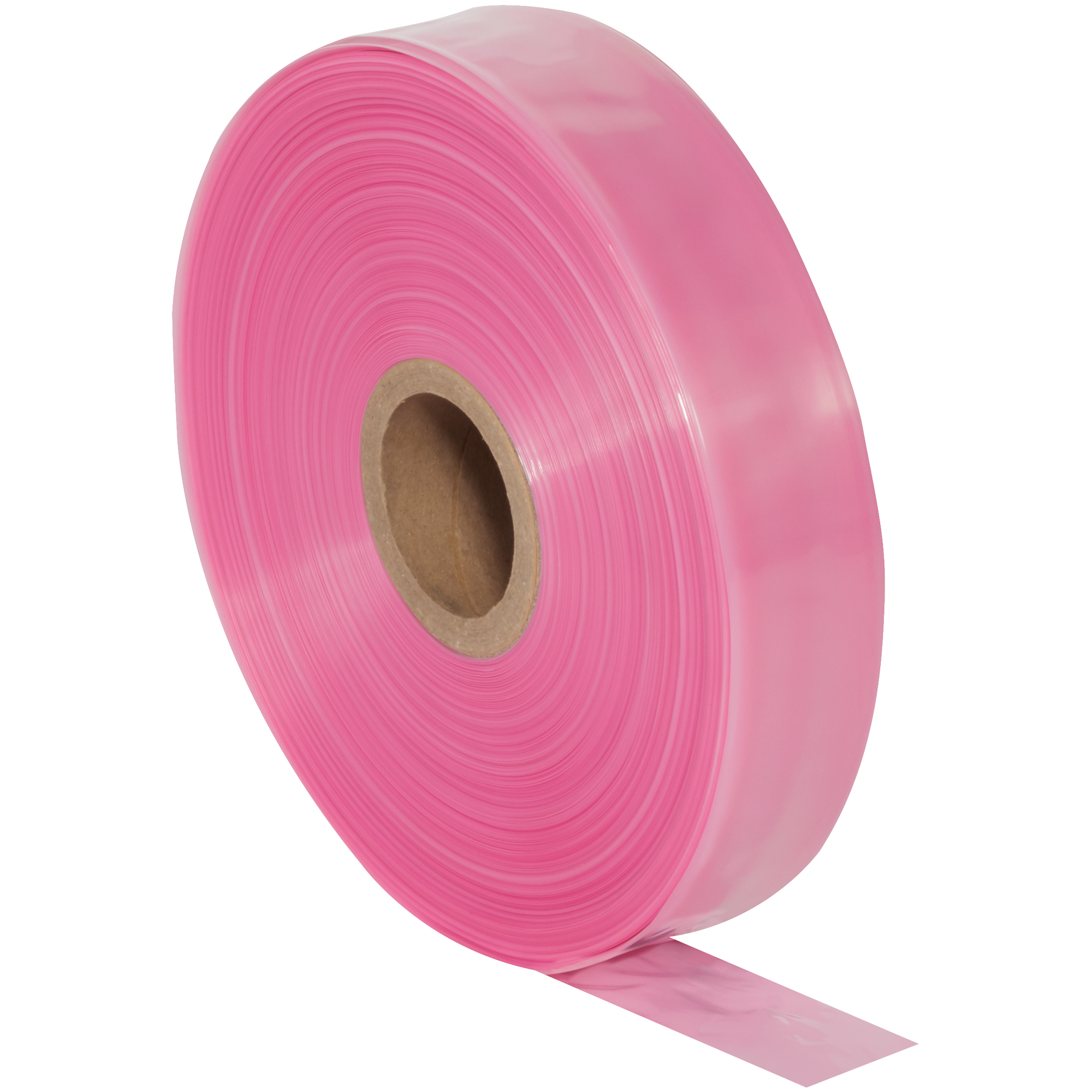 Anti-Static Poly Tubing, 4 Mil, 4" x 1075', Pink, 1/Roll
