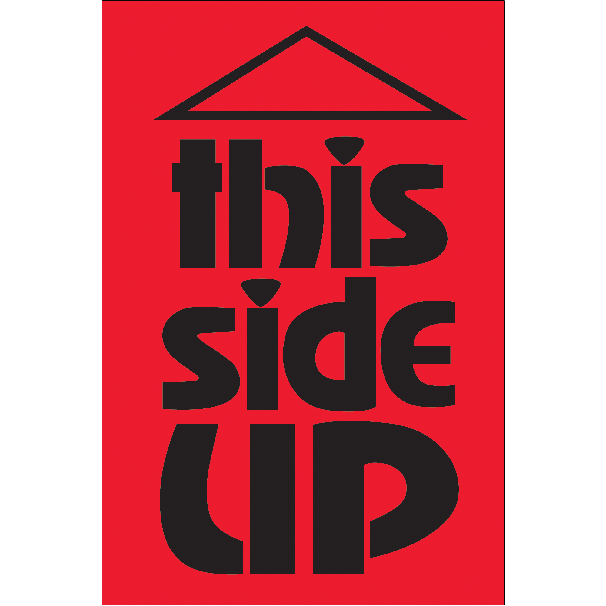 Tape Logic® Labels, "This Side Up", 2" x 3", Fluorescent Red, 500/Roll