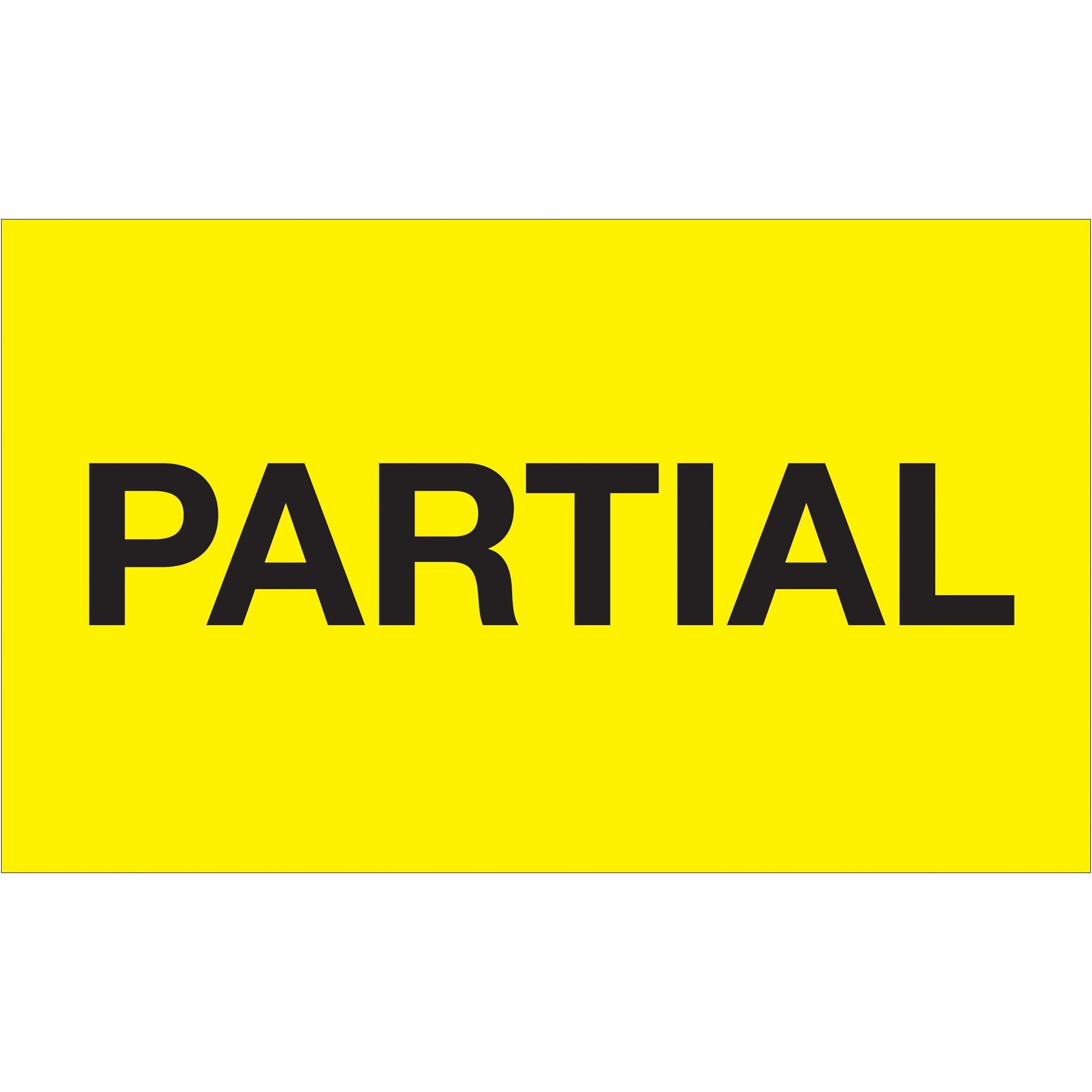Tape Logic® Labels, "Partial", 3" x 5", Fluorescent Yellow, 500/Roll