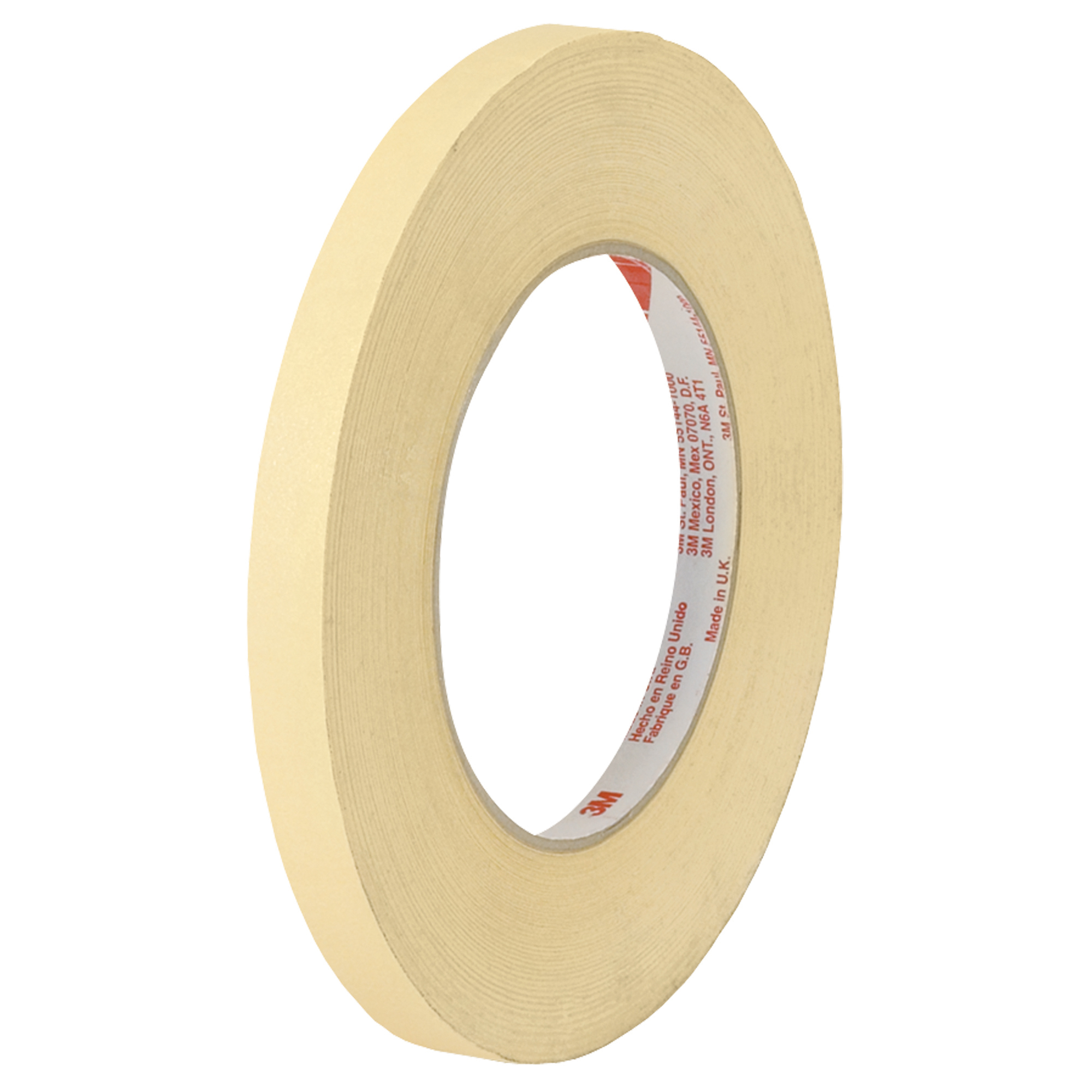 3M™ 2380 Masking Tape, 7.5 Mil, 1/2" x 60 yds., Tan, 72/Case