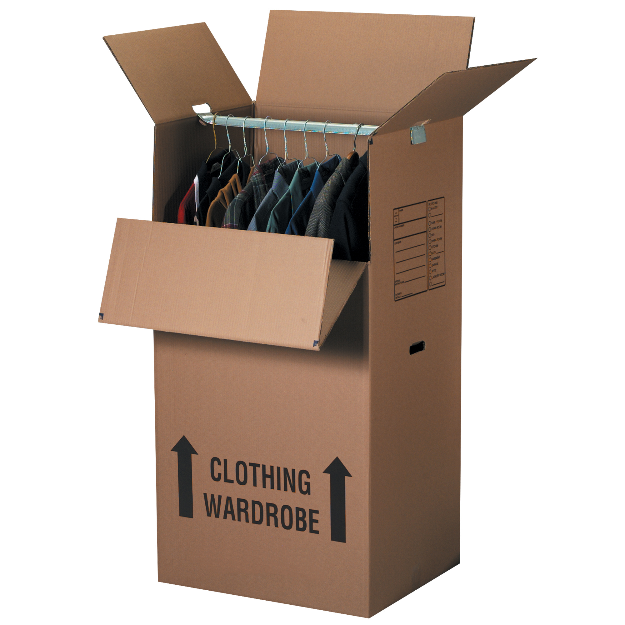 Wardrobe Boxes, 24" x 20" x 34", Kraft, 5/Bundle; 80/Skid