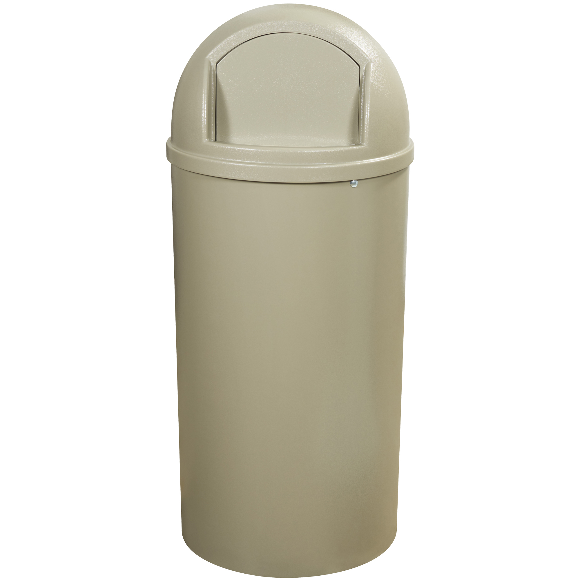 Rubbermaid® Marshal® Domed Trash Can, 25 Gallon, 42" x 18", Beige, 1/Each