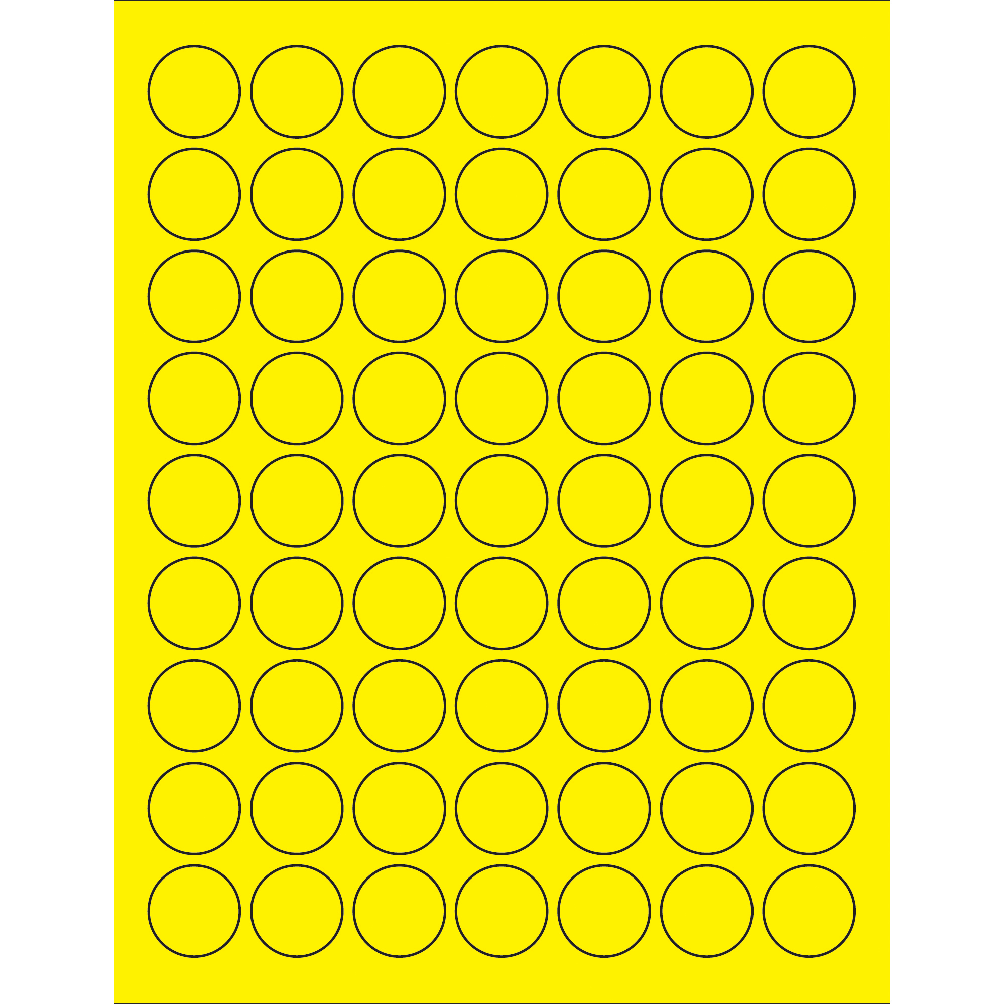 Tape Logic® Circle Laser Labels, 1", Fluorescent Yellow, 6300/Case