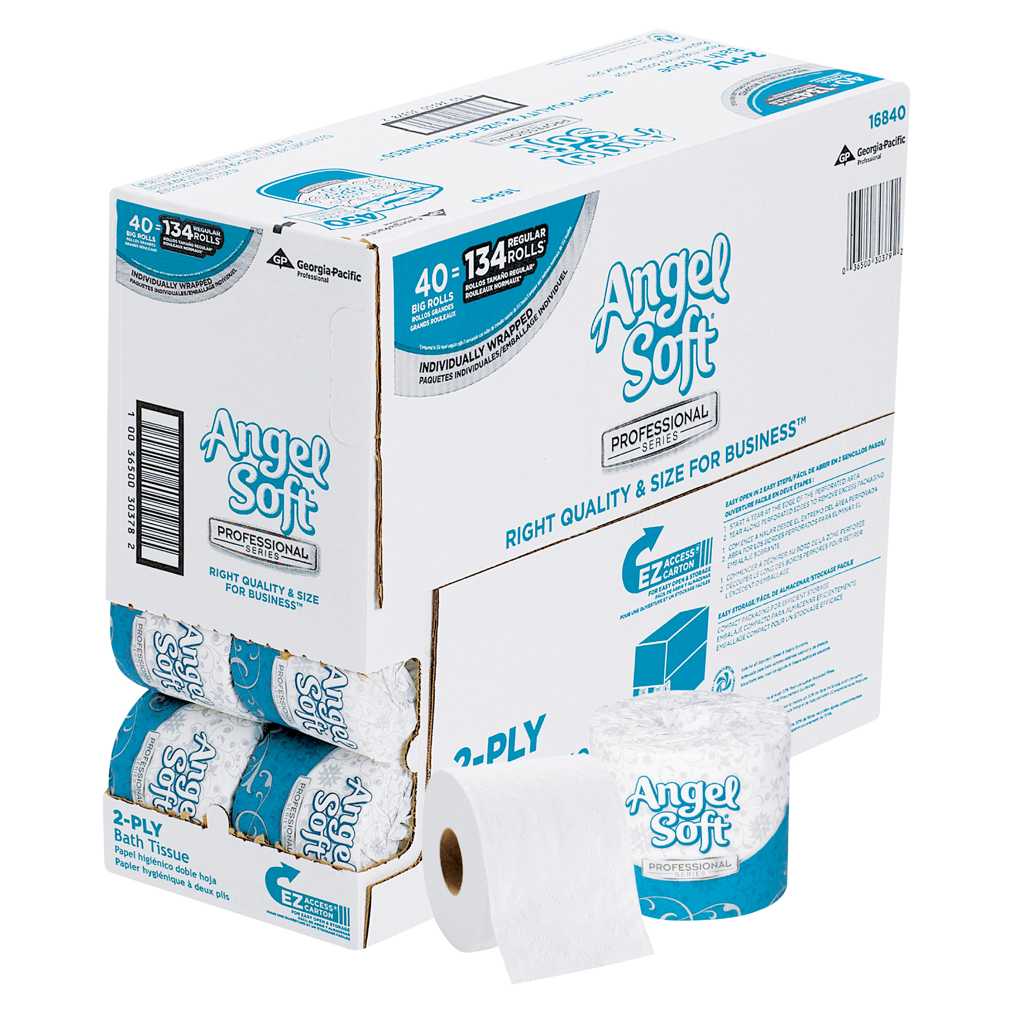 Angel Soft® Bathroom Tissue Dispenser Pack, White, 40 Rolls/Case