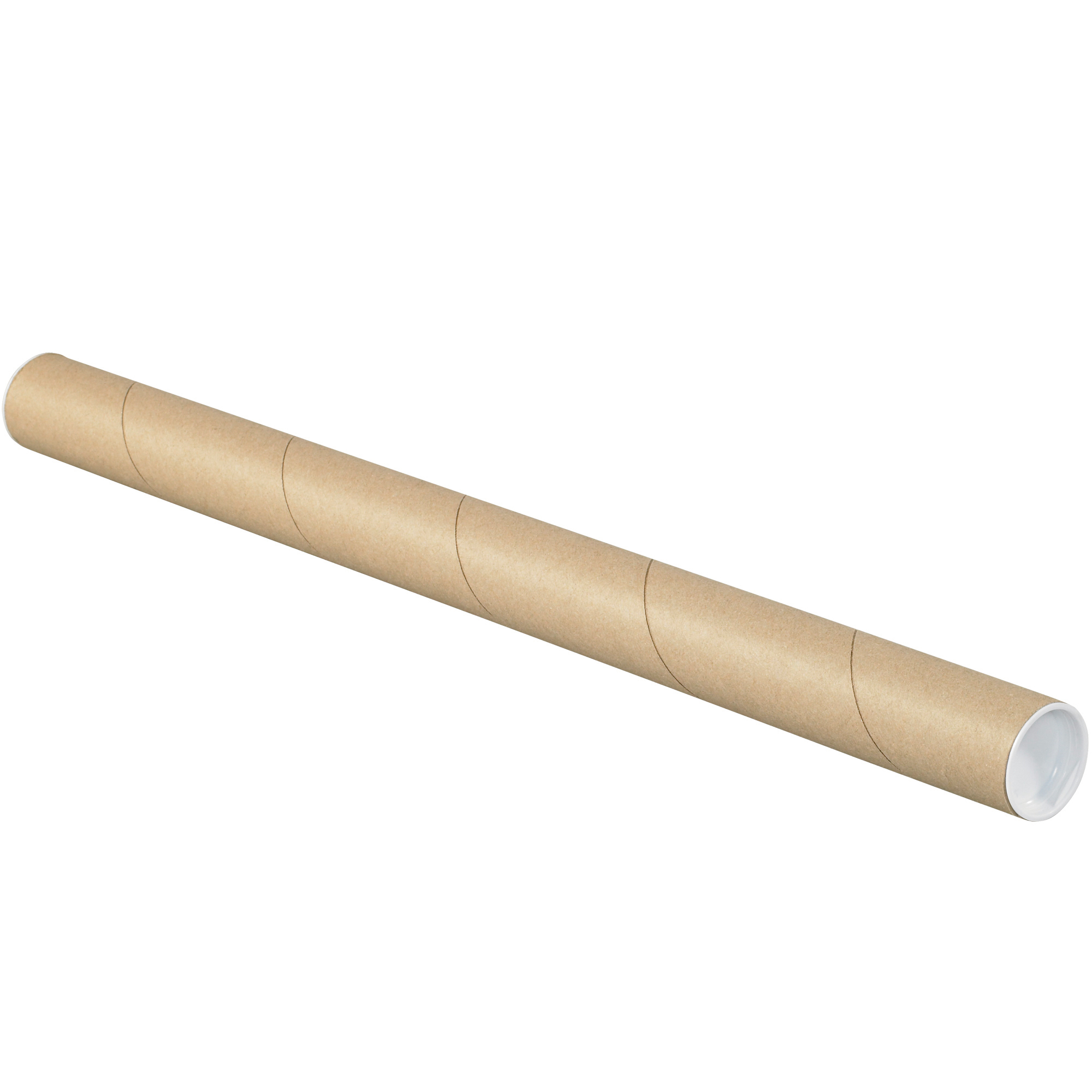 Mailing Tubes with Caps, 1 1/2" x 15", Kraft, 50/Case