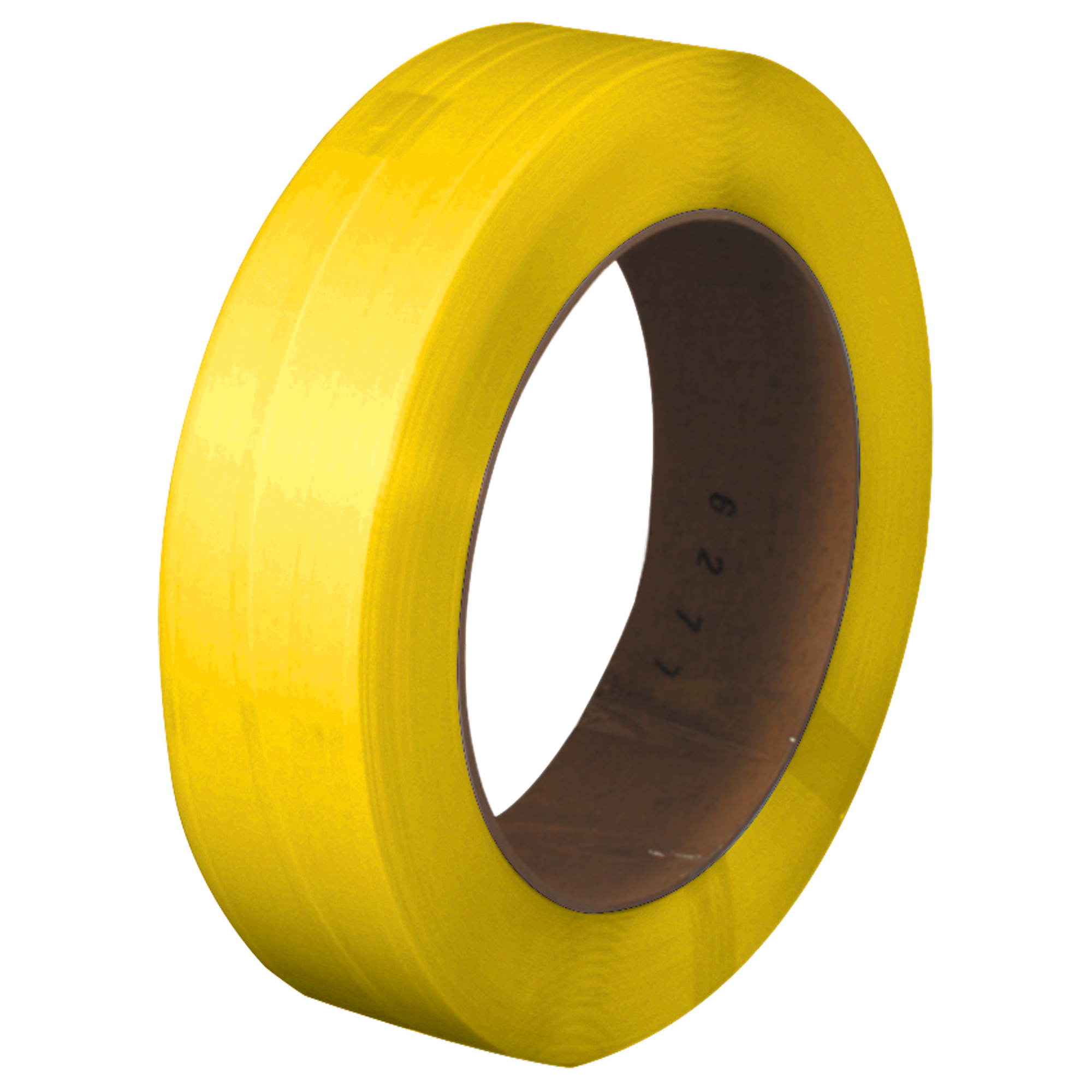Polypropylene Strapping, Hand Grade, Embossed, 16" x 6" Core, 1/2" x 7200', Yellow, 1/Coil