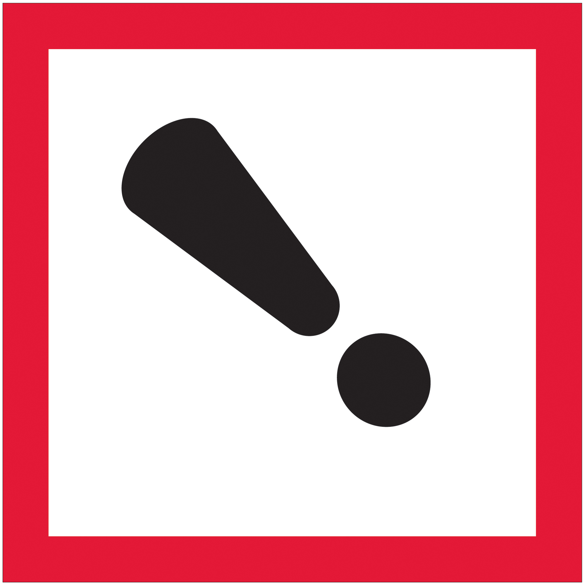Tape Logic® Pictogram Labels, "Exclamation Mark, 2" x 2", Red/White/Black, 500/Roll