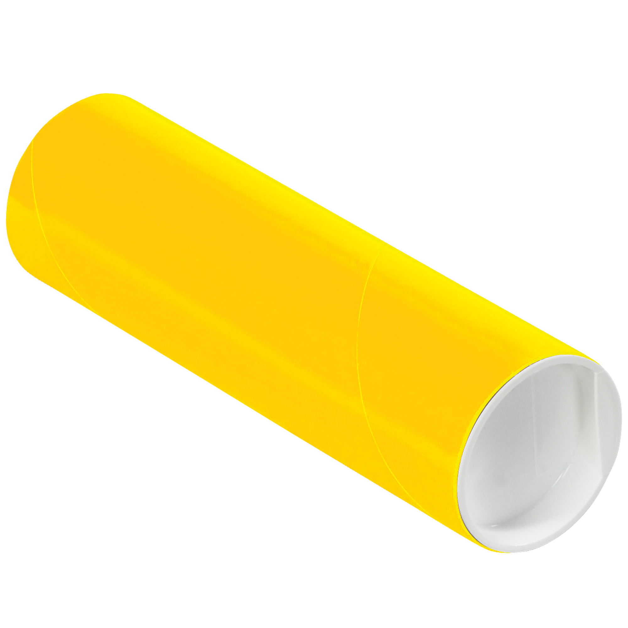 Mailing Tubes with Caps, 2" x 6", Yellow, 50/Case