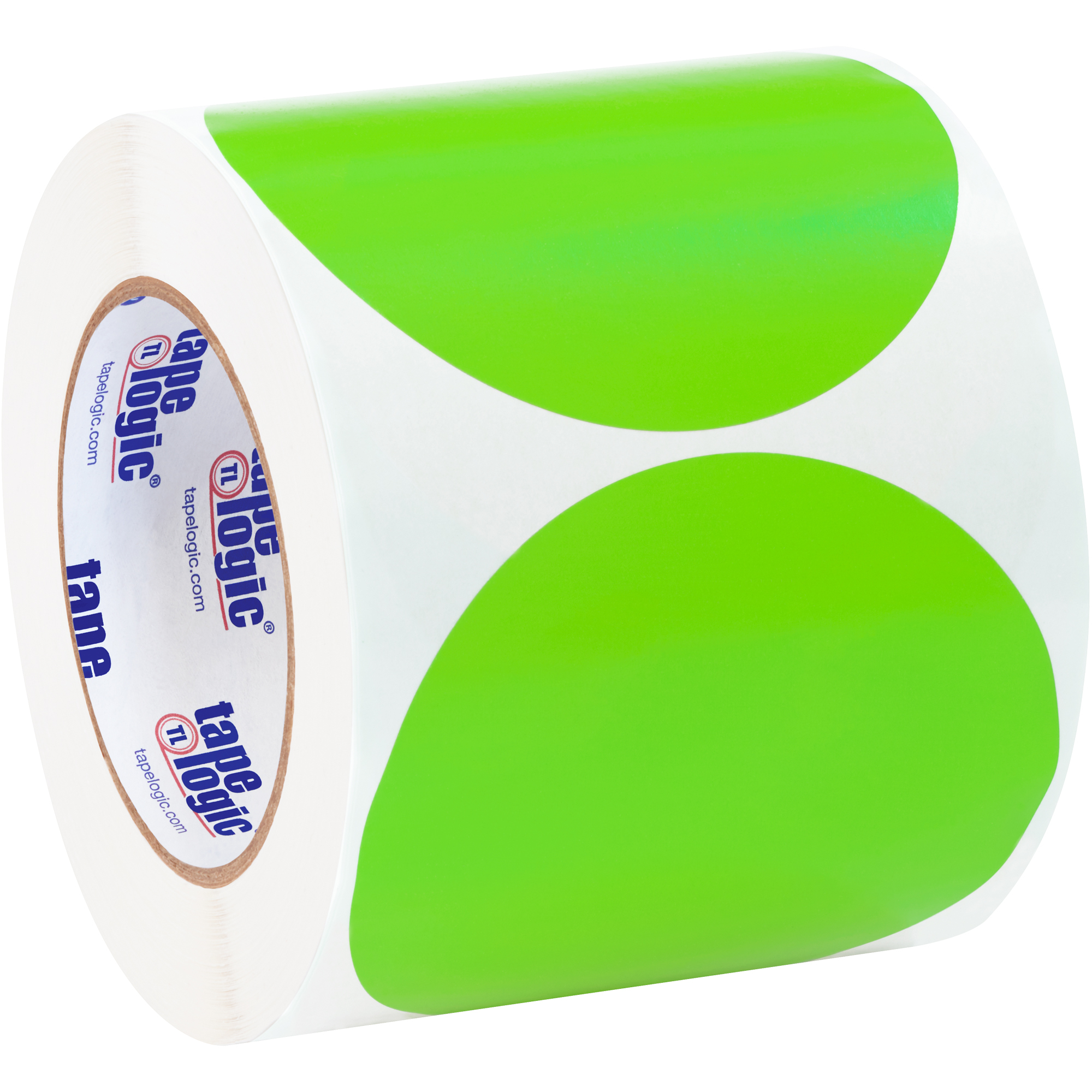 Tape Logic® Inventory Circle Labels, 4", Fluorescent Green, 500/Roll