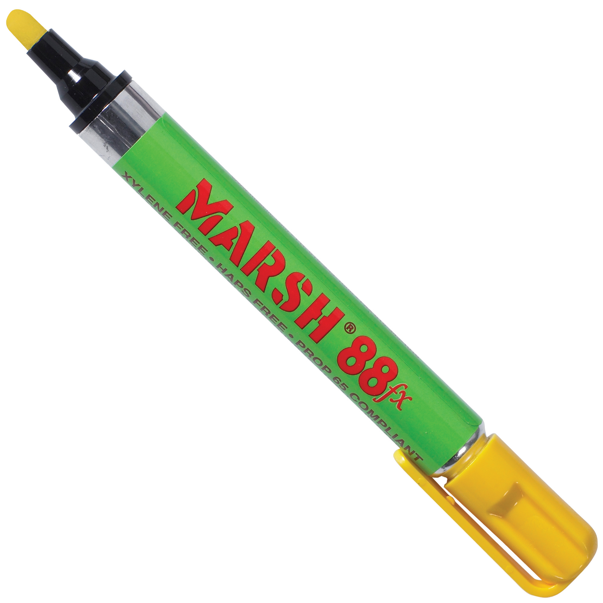 Marsh® 88fx Metal Paint Markers, Yellow, 12/Case