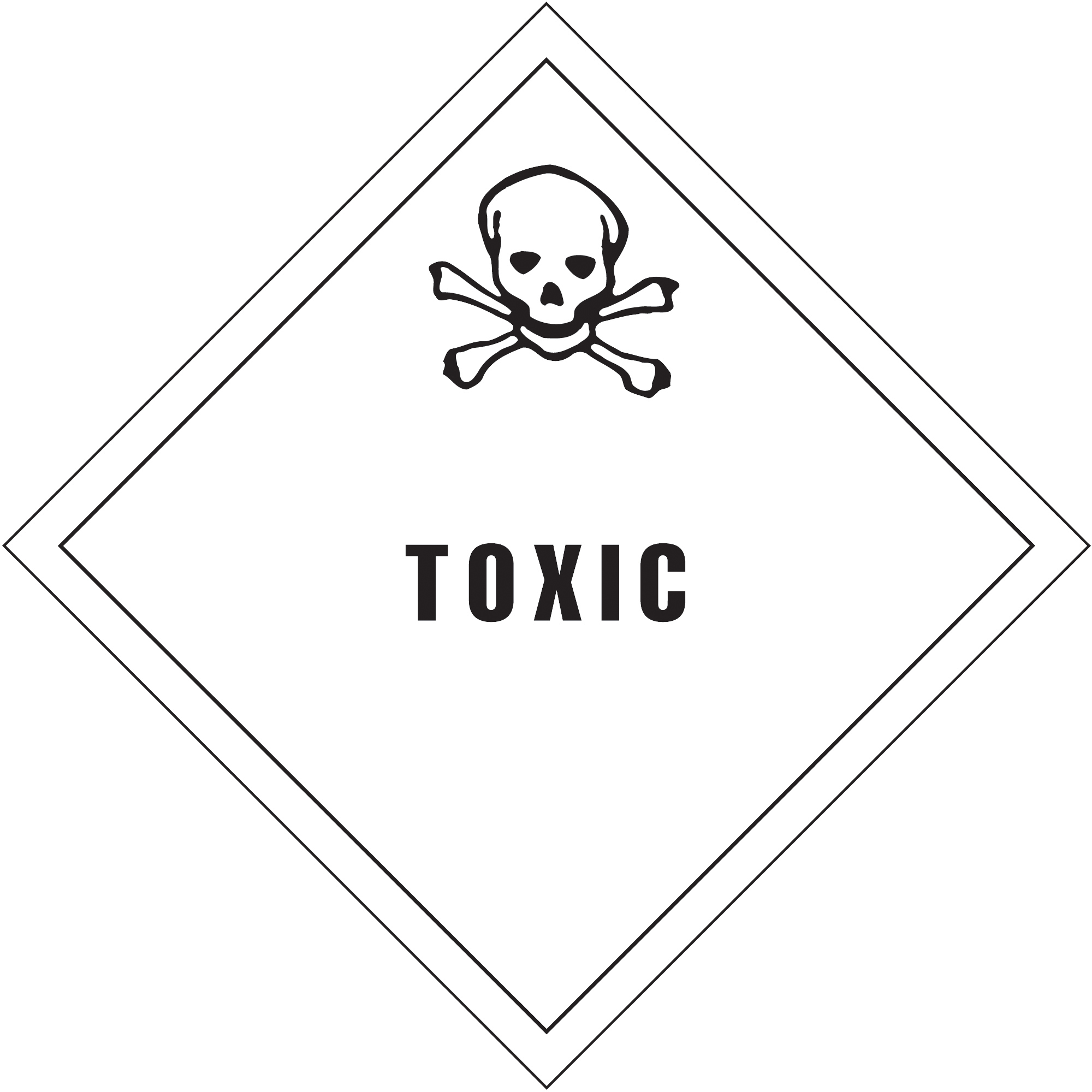 Tape Logic® Labels, "Toxic", 4" x 4, Black/White, 500/Roll