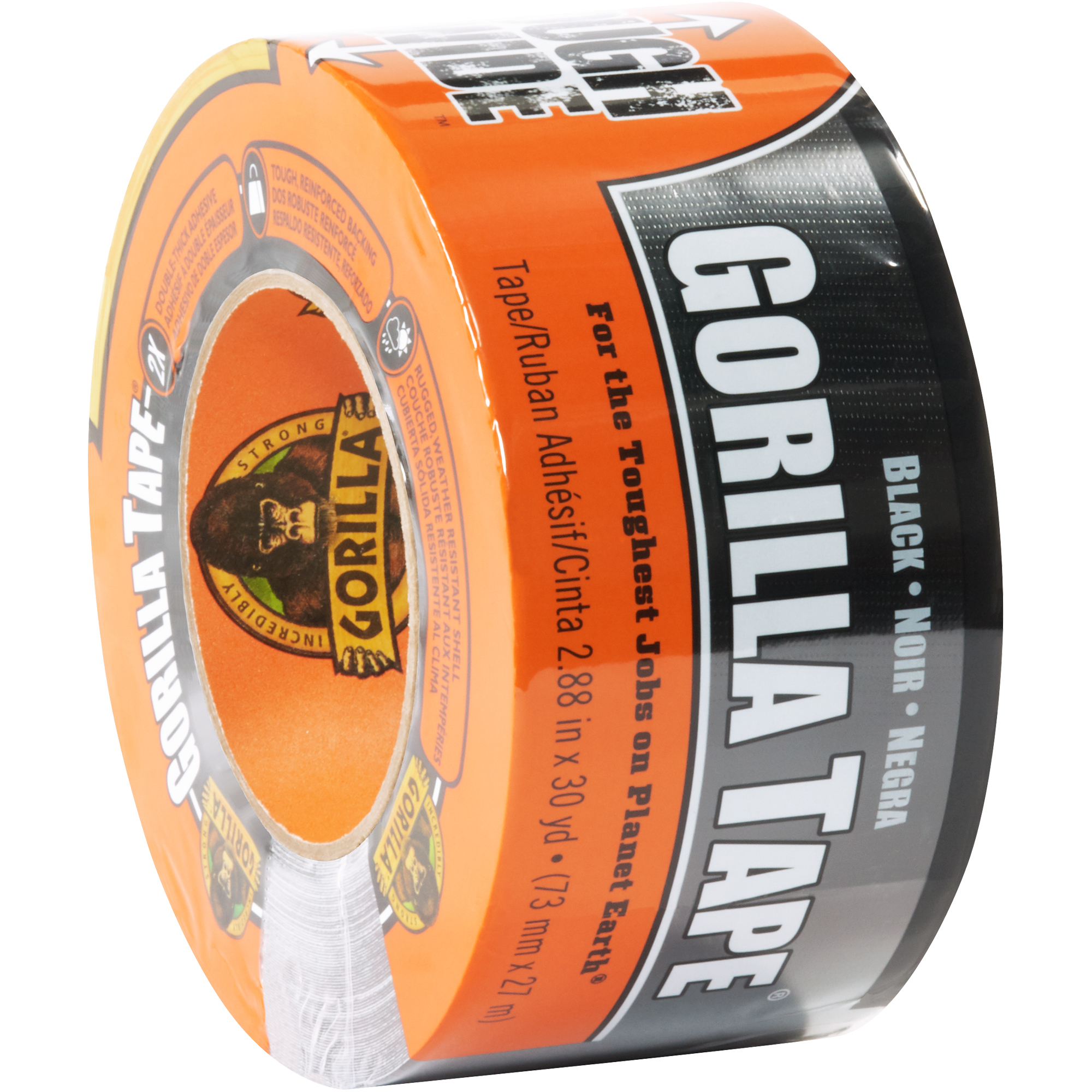 Gorilla® Duct Tape, 17.0 Mil, 3" x 30 yds., Black, 1/Case