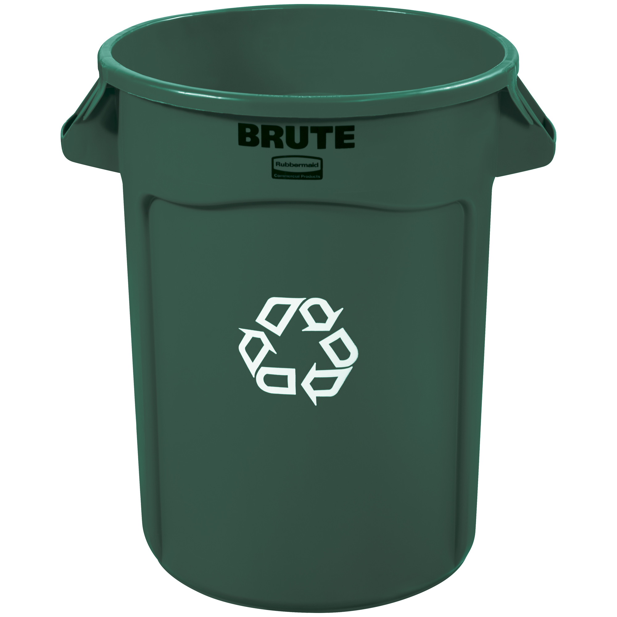 Rubbermaid® Brute® Recycling Container, 32 Gallon, 27 1/4" x 22", Green, 1/Each