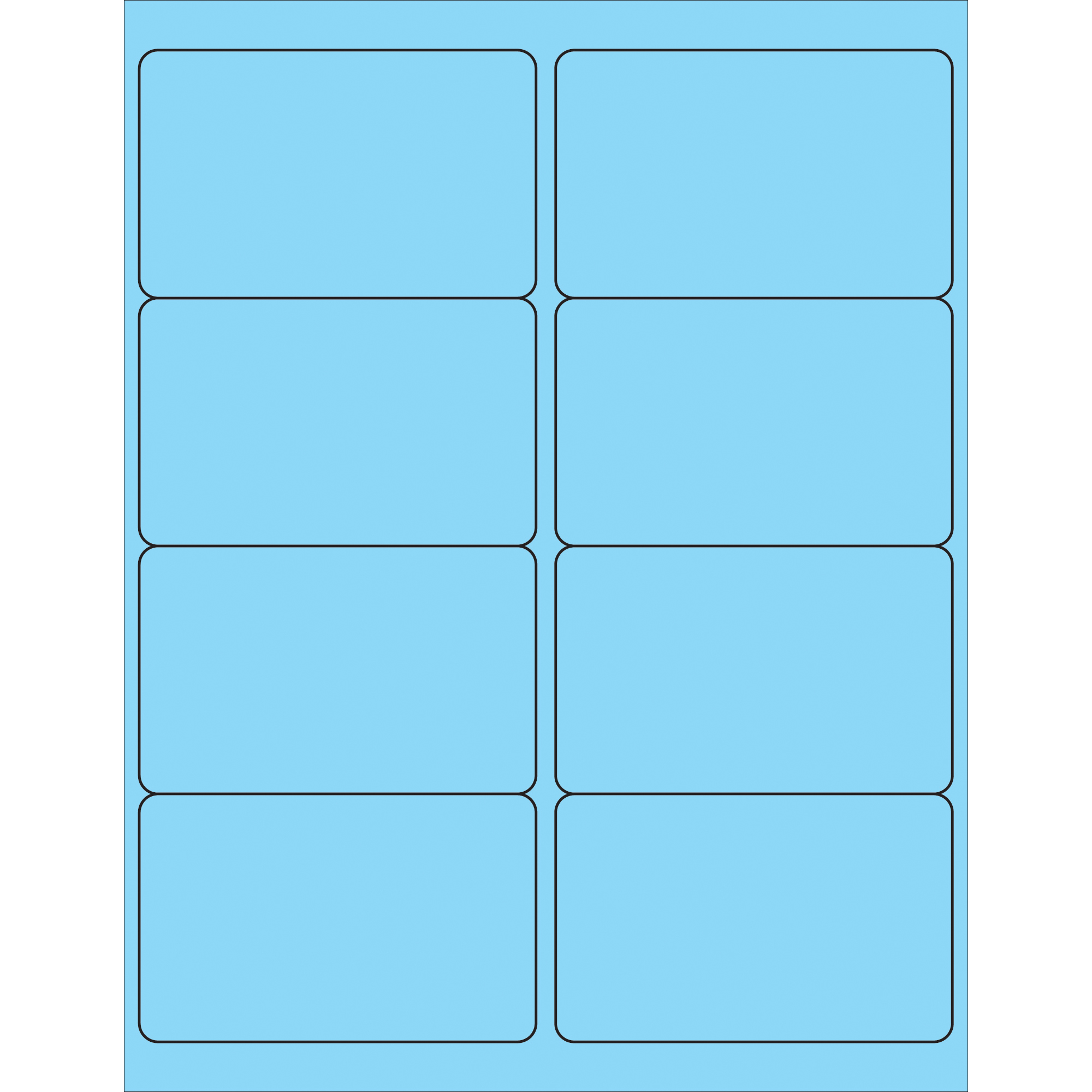 Tape Logic® Rectangle Laser Labels, 4" x 2 1/2", Pastel Blue, 800/Case