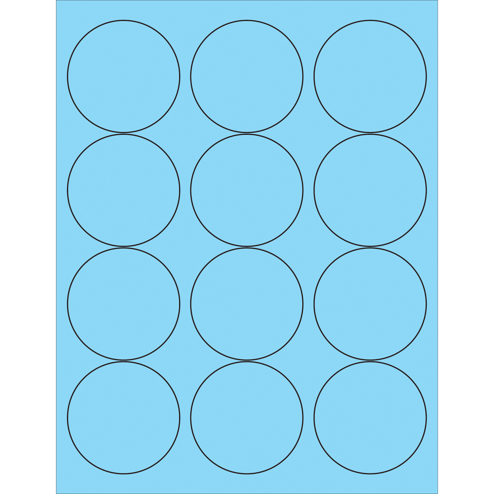 Tape Logic® Circle Laser Labels, 2 1/2", Pastel Blue, 1200/Case